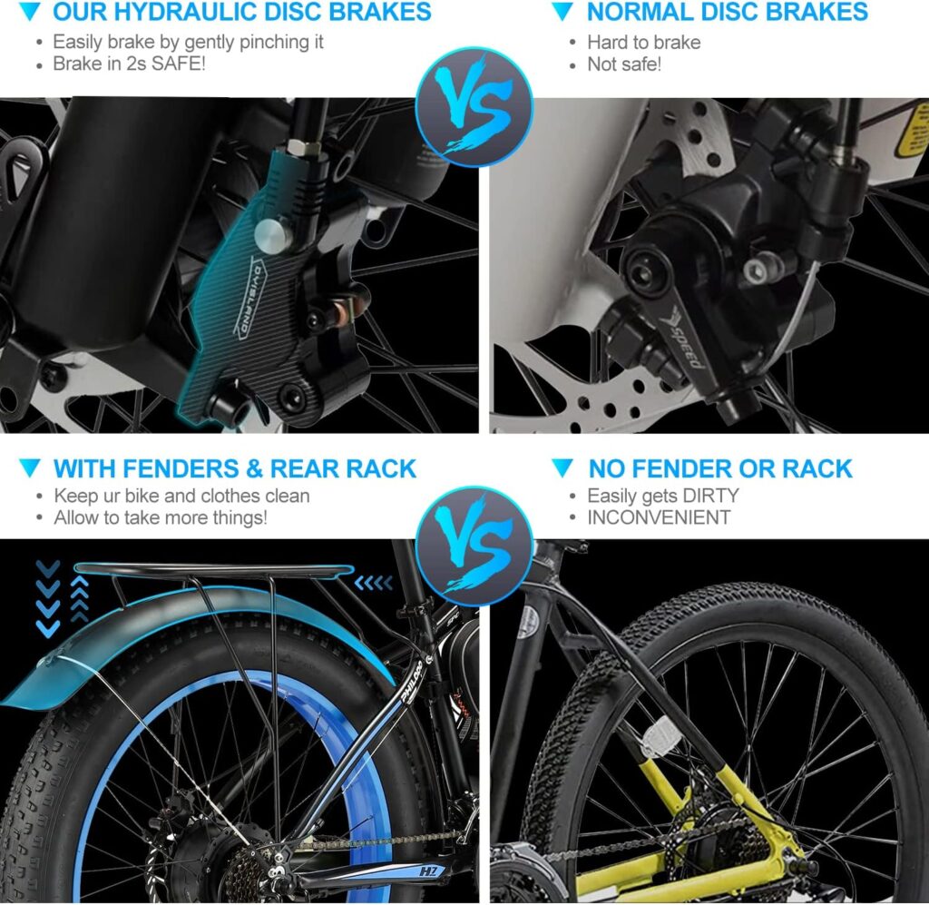 PHILODO Electric Bike for Adults, Fat Tire Ebike 26 Electric Bike 1000W Electric Mountain Bike 48V/17.5Ah Removable Battery 31MPH Electric Bicycles 21-Speed