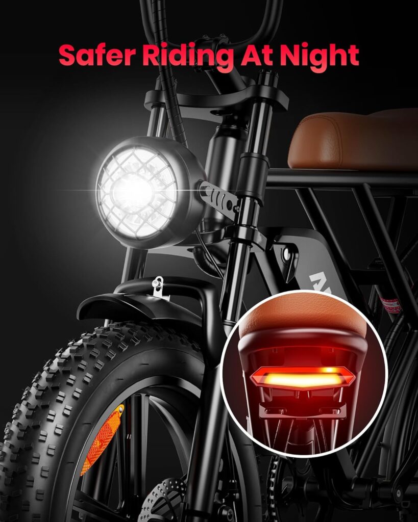 AMYET V9-G60 Electric Bike for Adults, 20 Fat Tire Electric Bike, 1000W/Peak 1500W Ebike with 48V25Ah/20Ah Removable Battery,30 MPH Shimano 7 Speed Gears,Dual Shock Absorber, Adults Electric Bicycle