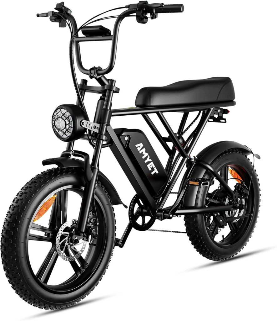 AMYET V9-G60 Electric Bike for Adults, 20 Fat Tire Electric Bike, 1000W/Peak 1500W Ebike with 48V25Ah/20Ah Removable Battery,30 MPH Shimano 7 Speed Gears,Dual Shock Absorber, Adults Electric Bicycle