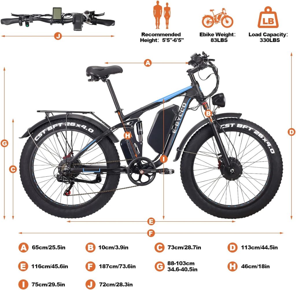 E·Bycco Electric Bike for Adults Dual Motor 2000W/750W, 48V 23Ah/16Ah Removable Battery, 26*4.0 Fat Tire Ebike, 35MPH Electric Bicycle, 7-Speed Pedal Assist Electric Mountain Bike, Full Suspension E·Bycco Electric Bike for Adults Dual Motor 2000W/750W, 48V 23Ah/16Ah Removable Battery, 26*4.0 Fat Tire Ebike, 35MPH Electric Bicycle, 7-Speed Pedal Assist Electric Mountain Bike, Full Suspension