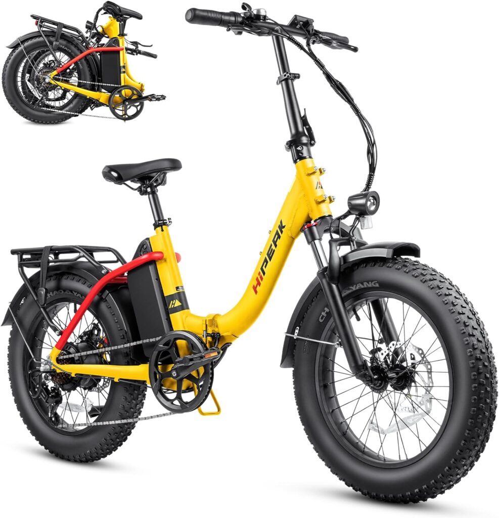 Hipeak 750W Folding Electric Bike for Adults 48V 15Ah Ebike 20 x 4.0 Fat Tire Electric Bike for Adults 25MPH Front Suspension Hipeak 750W Folding Electric Bike for Adults 48V 15Ah Ebike 20 x 4.0 Fat Tire Electric Bike for Adults 25MPH Front Suspension