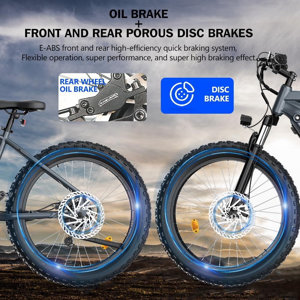 Kanpe Electric Bicycle for Adults with 48V 17.5Ah Battery,1200W Motor 37Mph,Hidoes 26 * 4 E Bike for Adults Electric Mountain Bike for Men,Commuter E-Bike Fat tire Electric Bike 7-Speed Kanpe Electric Bicycle for Adults with 48V 17.5Ah Battery,1200W Motor 37Mph,Hidoes 26 * 4 E Bike for Adults Electric Mountain Bike for Men,Commuter E-Bike Fat tire Electric Bike 7-Speed