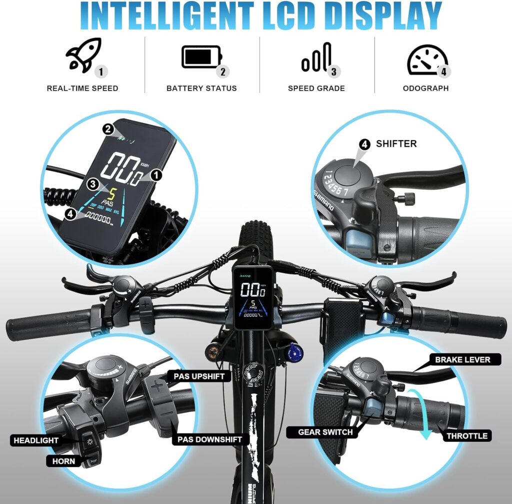 KETELES 1000W Electric Bike 26 x 4.0 Fat Tire Cruise Electric Bicycle for Adults 17.5AH Removable Battery City Ebike Up to 28MPH Front Fork Suspension Commuter Electric Mountain Bike for Man