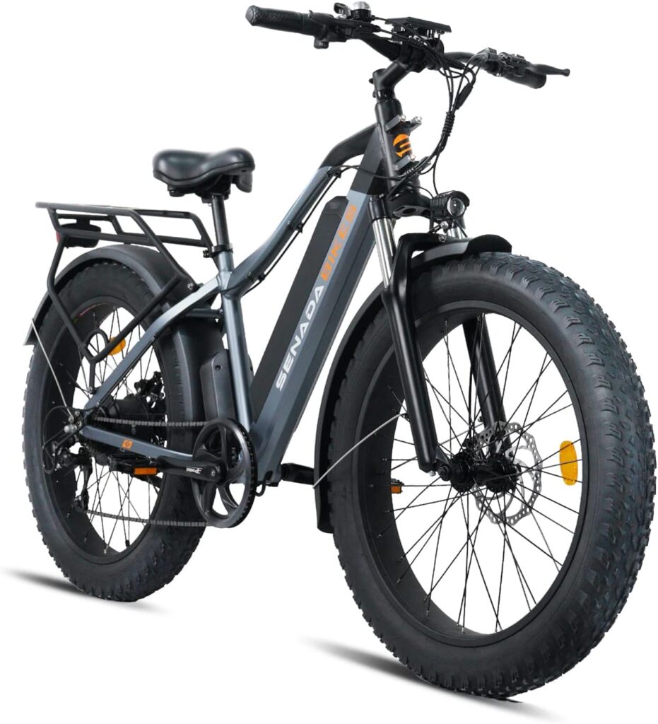 SENADA Saber Electric Bike for Adults, 48V 15Ah Battery 1000W Snow Beach Ebike, Long Range 26 x 4 Fat Tire E-Bike, Electric Bicycle with 7-Speed,UL