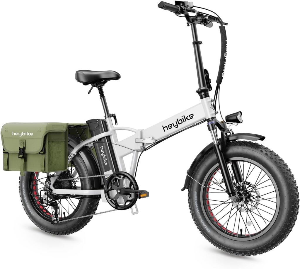 Heybike Mars Electric Bike Foldable 20 x 4.0 Fat Tire Electric Bicycle with 500W Motor(Peak 850W), 48V 12.5AH Removable Battery and Dual Shock Absorber for Adults