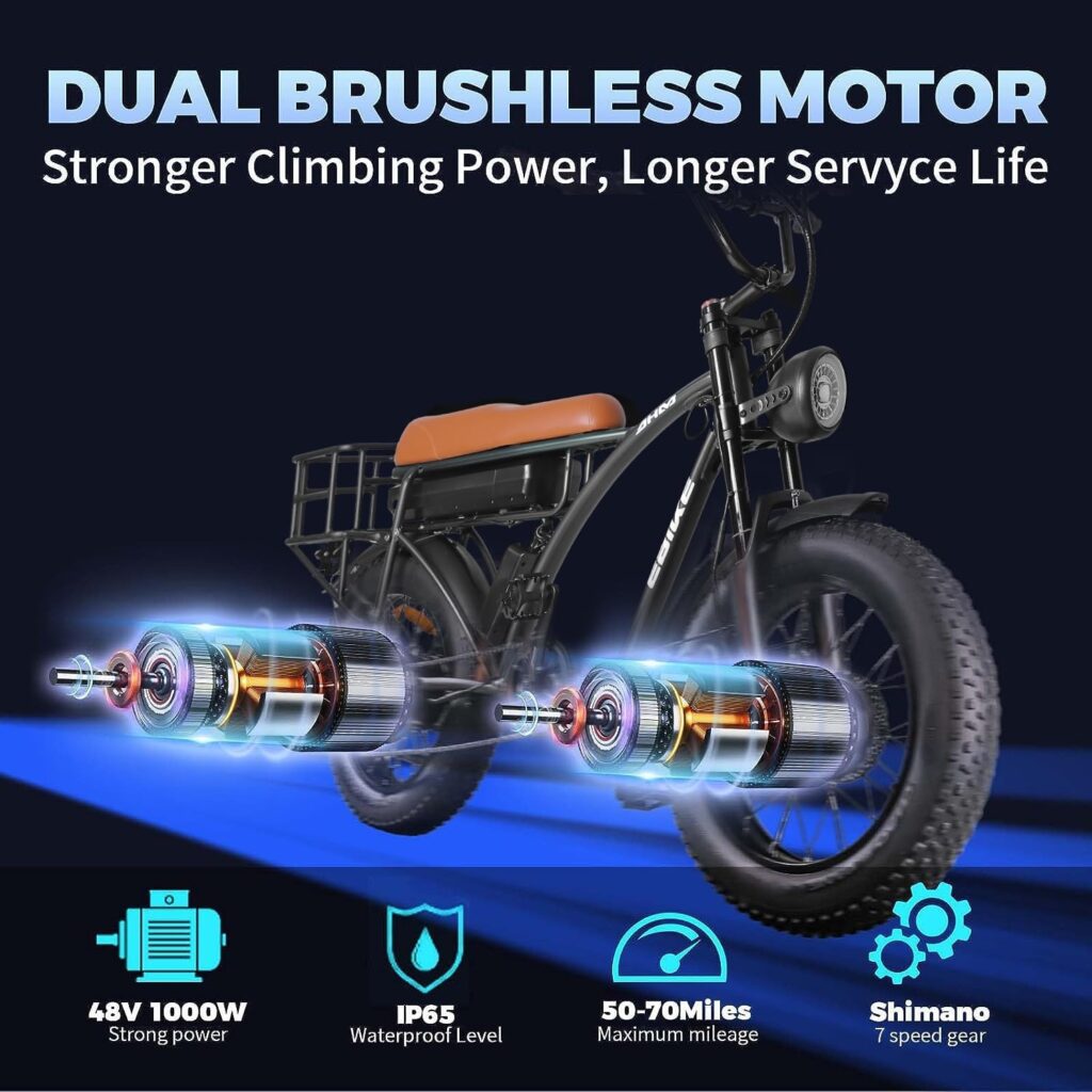 1CYCLE Electric Bike for Adults, 20 Fat Tire Electric Bikes, 2000W Dual Motor Ebike, Electric Mountain Bike, Commuting/Commuter City Bicycles with 48V 18AH Removable Battery, 7 Speed Gear 1CYCLE Electric Bike for Adults, 20 Fat Tire Electric Bikes, 2000W Dual Motor Ebike, Electric Mountain Bike, Commuting/Commuter City Bicycles with 48V 18AH Removable Battery, 7 Speed Gear