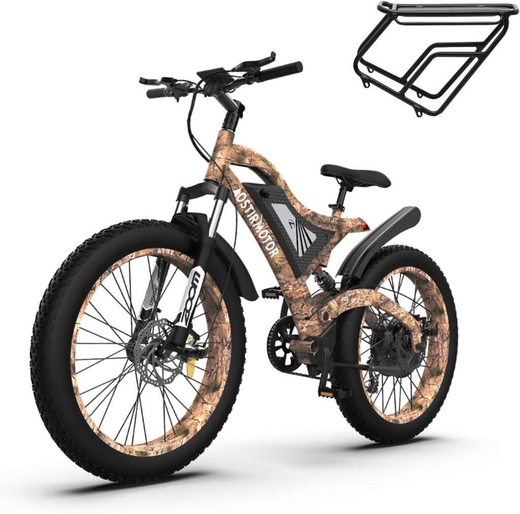 aostirmotor Fat Tire Electric Bike 1500W Electric Mountain Bike 48V 15AH Samsung Removable Lithium Battery 26 4 inch Electric Bike for Adults Powerful Ebike for Cycling Enthusiasts