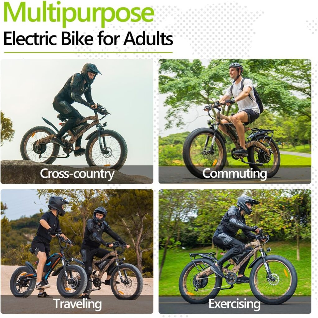 aostirmotor Fat Tire Electric Bike 1500W Electric Mountain Bike 48V 15AH Samsung Removable Lithium Battery 26 4 inch Electric Bike for Adults Powerful Ebike for Cycling Enthusiasts