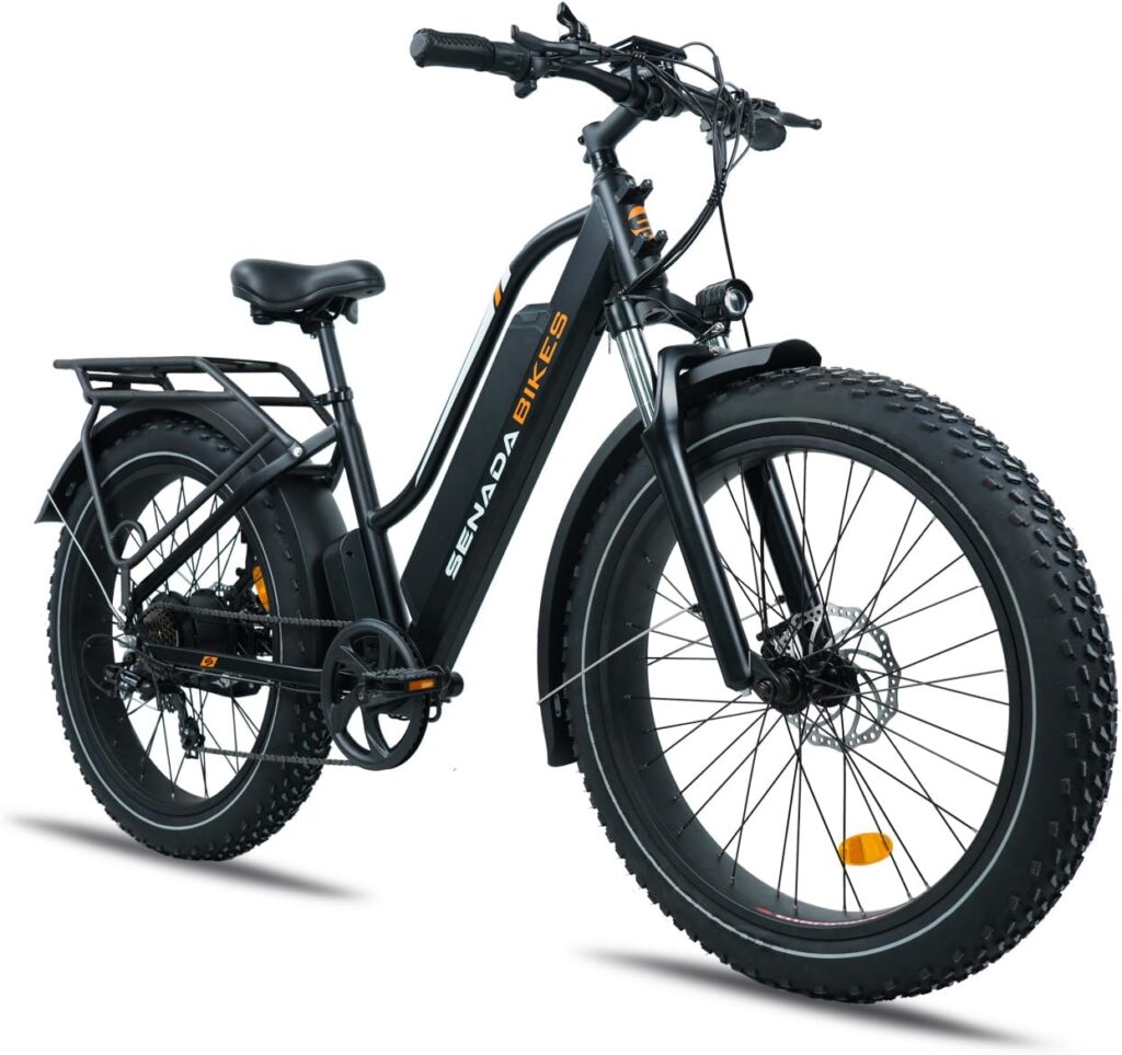 SENADA Electric Bike for Adults, Herald Step-Thru 1000W 48V 21Ah Ebike, 26 x 4 Fat Tire Electric Bikes, 28MPH Electric Bicycle with UL Removable Battery, 7 Speed