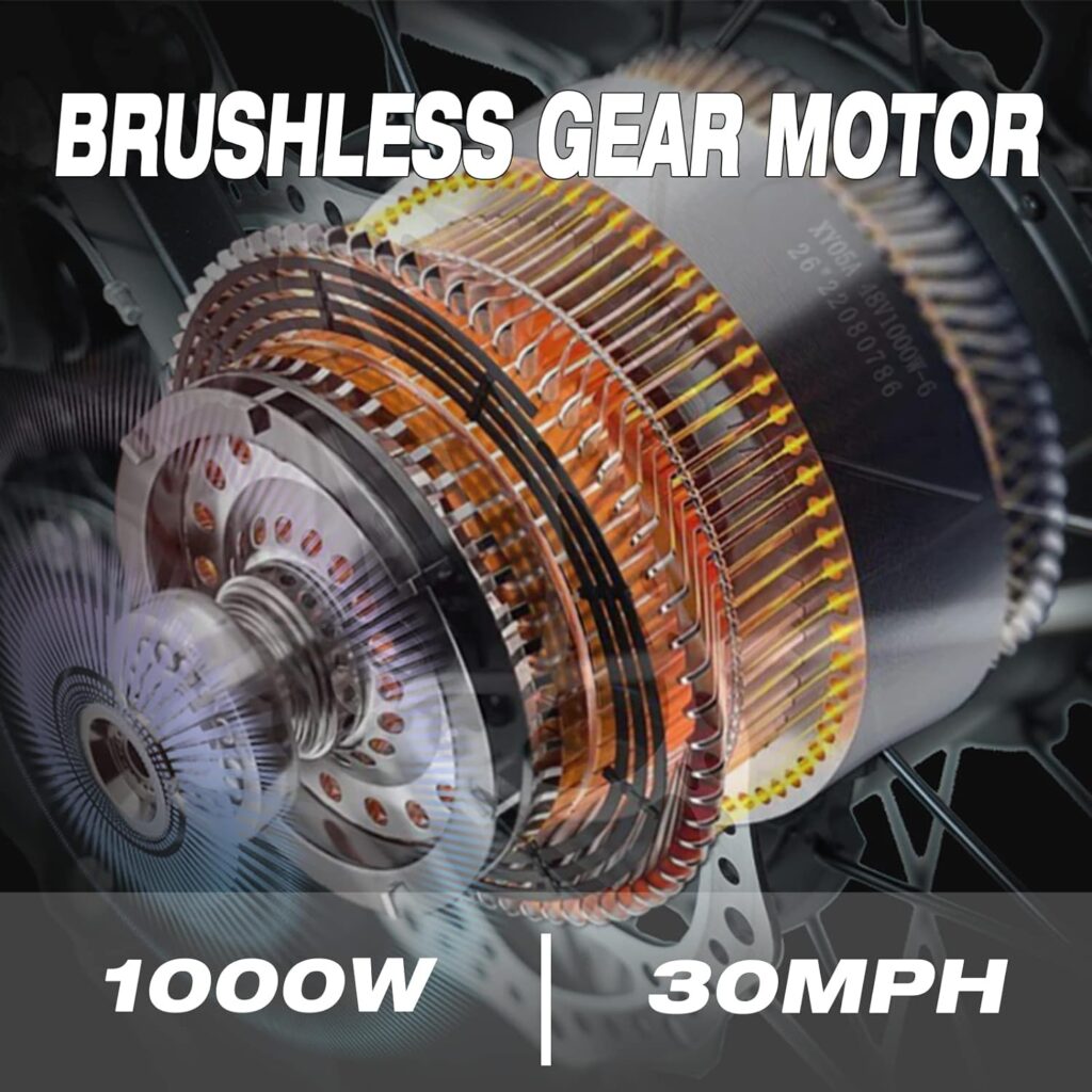 SENADA Electric Bike for Adults, Herald Step-Thru 1000W 48V 21Ah Ebike, 26 x 4 Fat Tire Electric Bikes, 28MPH Electric Bicycle with UL Removable Battery, 7 Speed