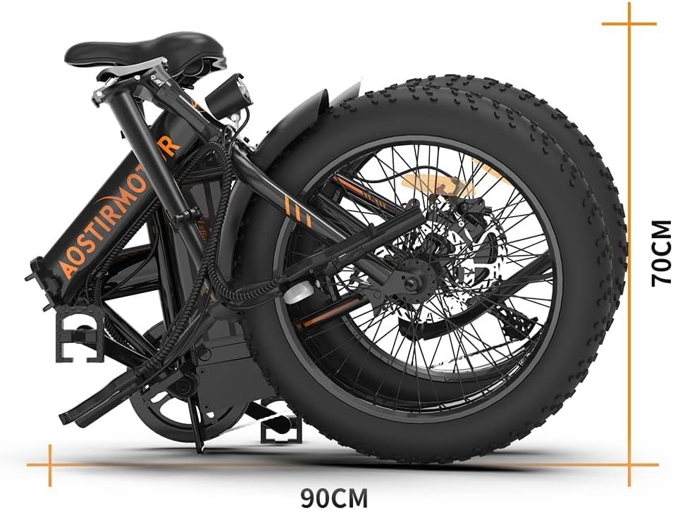 aostirmotor Folding Electric Bike 20 inch Fat Tire Electric Bicycle with 500W Motor 36V 13AH Removable Lithium Battery,ebike for Adults (A20(with Standard))