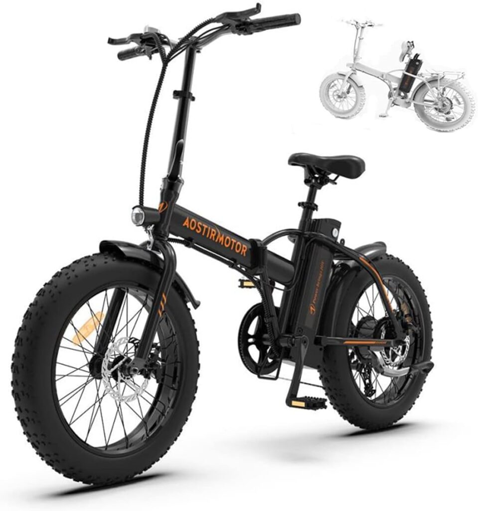 aostirmotor Folding Electric Bike 20 inch Fat Tire Electric Bicycle with 500W Motor 36V 13AH Removable Lithium Battery,ebike for Adults (A20(with Standard))