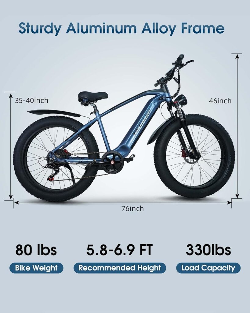tifgalop Electric Bike for Adults, 26 Fat Tire Electric Bike with 48V 18Ah Removable Battery, 1000W Adult Electric Bicycles, 33MPH Ebike, Hydraulic Front Fork Electric Moutain Bike…
