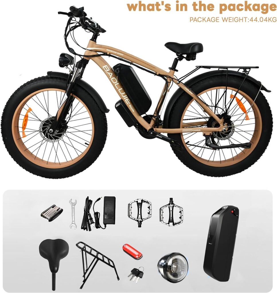 2000W Electric Bike with 20Ah/40Ah Removable Battery26×4 Fat Tire Ebike for Adults 35MPH 80/120Miles Electric Bicycles with Sha-Ma-no21Speed Lockable Front Suspension Hydraulic Disc Brakes