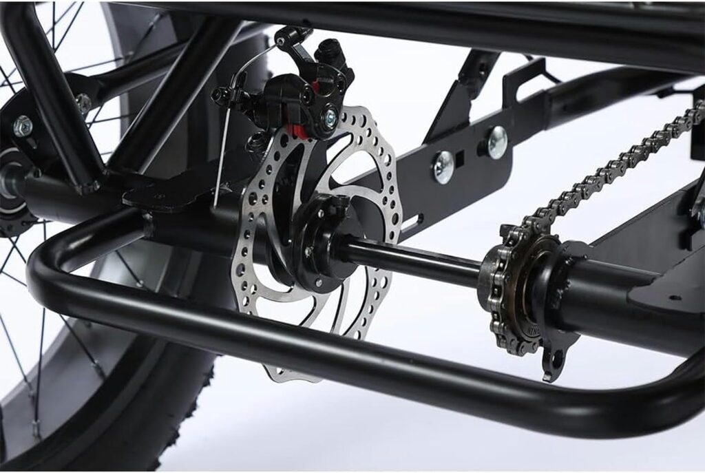 CNAOHGHN 3 Wheel E-Bike for Adult Mountain Outdoor Sport Electric Tricycle 48V 10AH Removable Battery 500W Three Wheels Electric Bicycle, 20x4.0 Fat Tire Motorized Trike with Basket