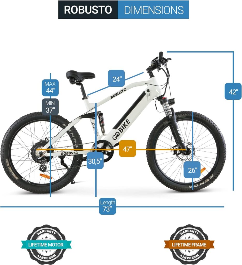 COMFYGO Robusto Electric Bike, Road Motor Ebikes, Electric Bicycle for Adults, Bicicleta Electrica para Adultos, Mountain Bike, 750 W Fat Tire E Bikes, 10.4AH Up to 40 Miles Per Charge, 26 Mph