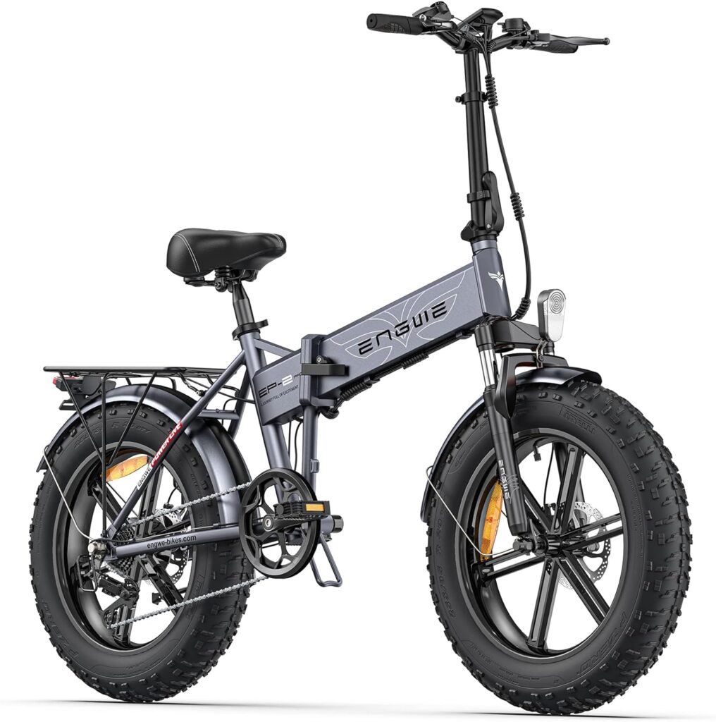 ENGWE EP-2-PRO Folding-Electric-Bike Adults - 750W ENGWE-E-Bike 20×4.0 Fat Tire Electric Bicycle with 48V 13AH Removable Battery 28MPH Full Suspension E Bike for Mountain Beach Snow (US Warehouse)