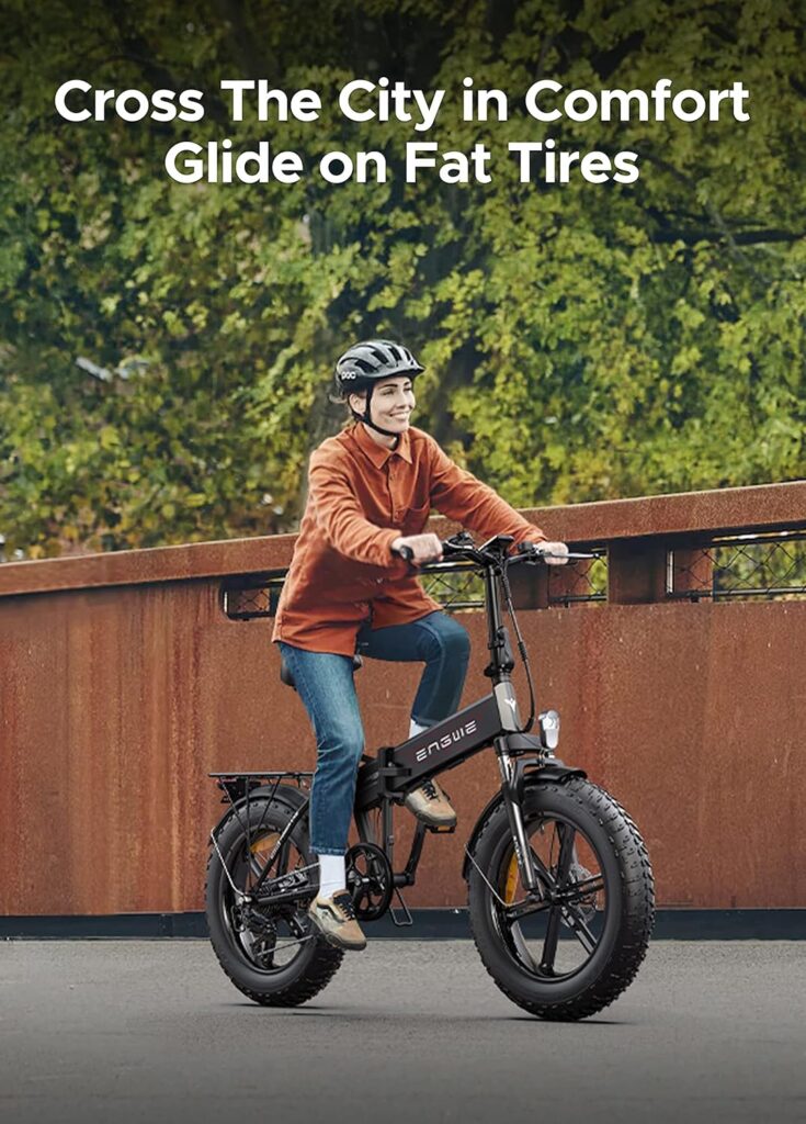 ENGWE EP-2-PRO Folding-Electric-Bike Adults - 750W ENGWE-E-Bike 20×4.0 Fat Tire Electric Bicycle with 48V 13AH Removable Battery 28MPH Full Suspension E Bike for Mountain Beach Snow (US Warehouse)