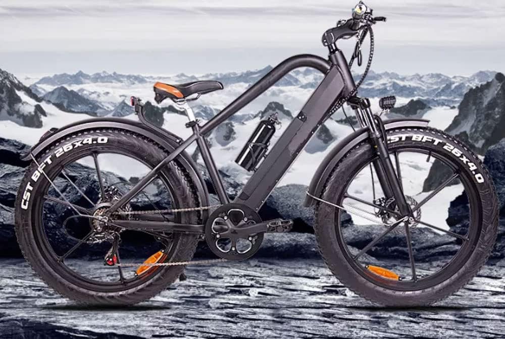 350W 48V 10A Fat Tire Electric Bike 26 4.0 inch Electric Mountain Bike for Adults with 6 Speeds Lithium Battery,Black 350W 48V 10A Fat Tire Electric Bike 26 4.0 inch Electric Mountain Bike for Adults with 6 Speeds Lithium Battery,Black