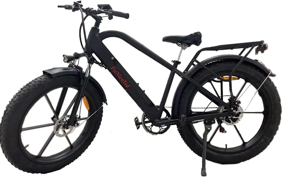 350W 48V 10A Fat Tire Electric Bike 26 4.0 inch Electric Mountain Bike for Adults with 6 Speeds Lithium Battery,Black 350W 48V 10A Fat Tire Electric Bike 26 4.0 inch Electric Mountain Bike for Adults with 6 Speeds Lithium Battery,Black