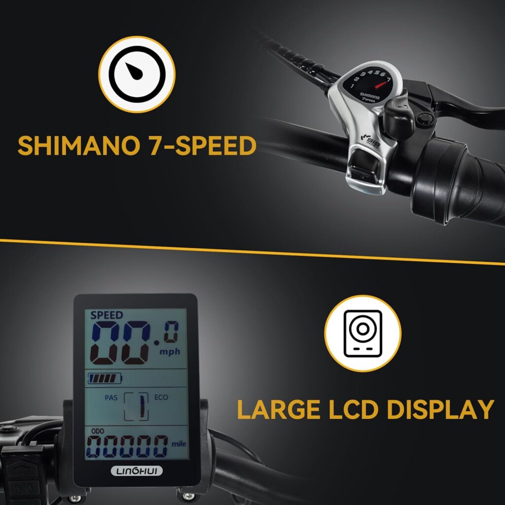 EBKAROCY Electric Bike for Adults 20 Fat Tire, 750W Motor 48V 15AH Battery, 30MPH Speed for Folding Electric Bike, Ebike with Shimano 7 Speed, Adult Electric Bicycles for Commute Mountain Beach Snow