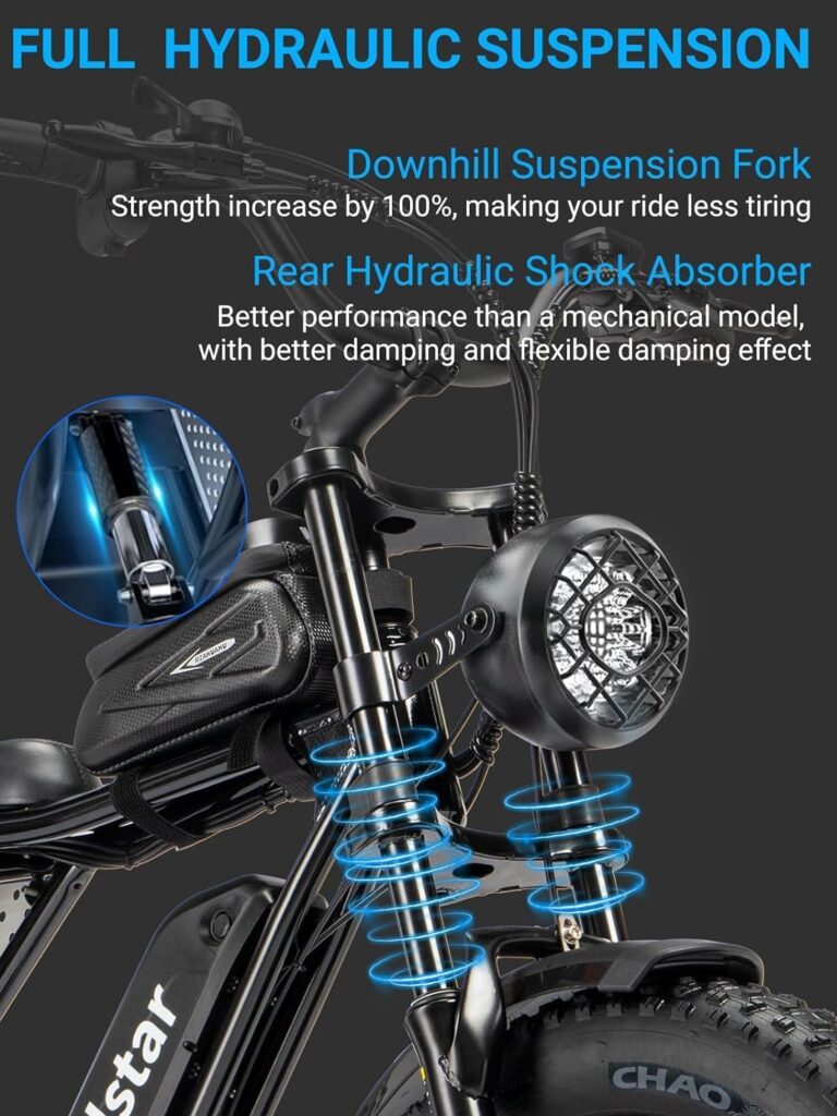 Electric Bike for Adults, 1000W/2000W, 25/30/35MPH Electric Dirt Bike, 48V 15/20AH, 52V 40AH Battery, Max 40-180 Miles, 20 Fat Tire Ebikes, Full Suspension  Hydraulic Brakes