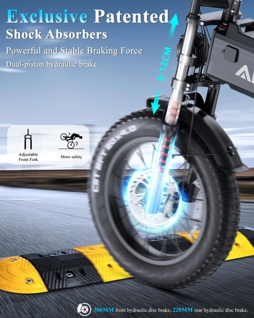 ANIIOKI Electric Bikes, A8 PRO MAX Ebikes for Adults 48/52V 60AH, 1600W Peak Power Electric Bicycles, 30+MPH Electric Bike for Adults, Fat Tire Electric Bike, Electric Mountain Bike