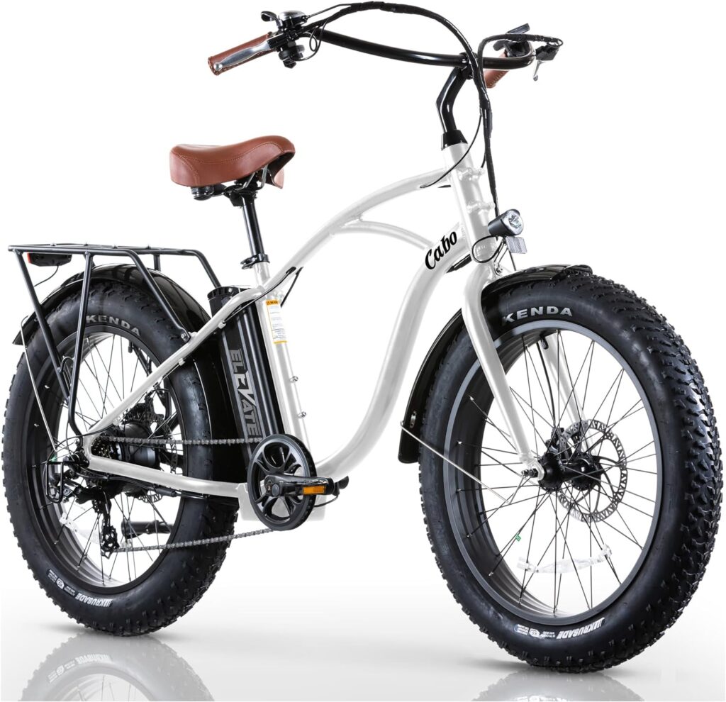 Elevate Electric Bike for Adults - 60 Mile E Bike 20MPH Throttle 48V E-Bike - Commuter Bike Beach Cruiser Ebike Adult Electric Bicycles for Men  Women