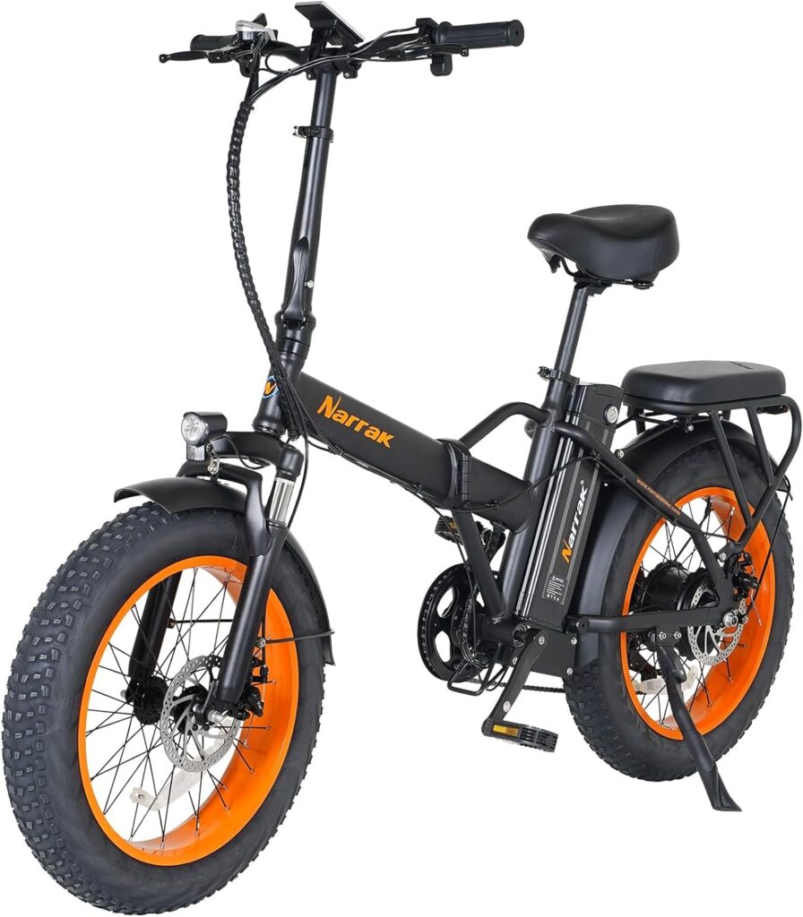 Fat Tire Folding Electric Bike, 48V  624Wh Lithium Removable Battery, Peak 1100W Brushless Motor, Max Speed 28Mph, M5 Large LCD Display, Suspension, Step-Over Or Step-Through Frame for Adult