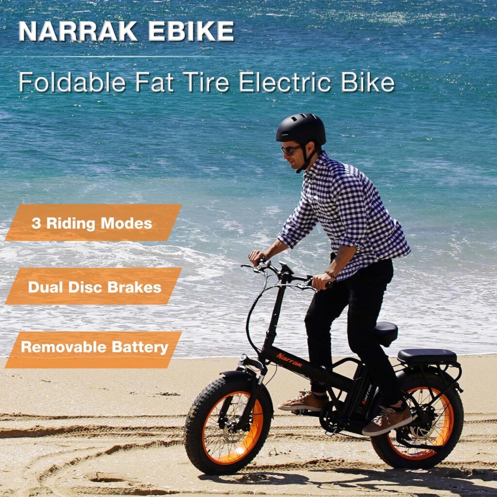 Fat Tire Folding Electric Bike, 48V  624Wh Lithium Removable Battery, Peak 1100W Brushless Motor, Max Speed 28Mph, M5 Large LCD Display, Suspension, Step-Over Or Step-Through Frame for Adult