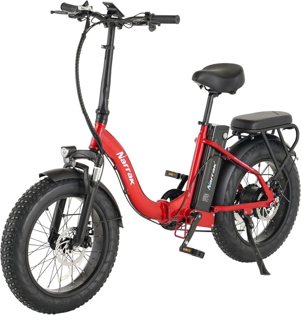 Fat Tire Folding Electric Bike, 48V  624Wh Lithium Removable Battery, Peak 1100W Brushless Motor, Max Speed 28Mph, M5 Large LCD Display, Suspension, Step-Over Or Step-Through Frame for Adult
